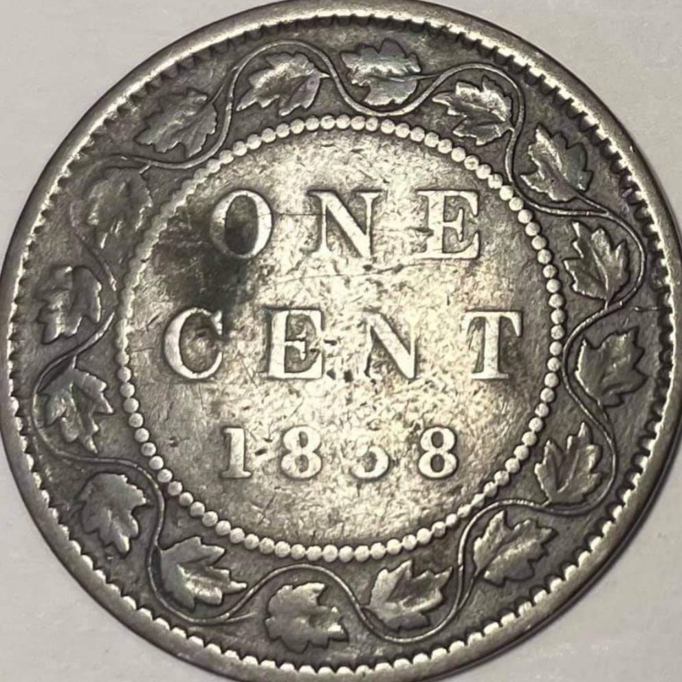 1858-Large-Cent,-I'm thinking-VG8-Thoughts?